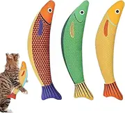 Plush Toy Cat – 3 Pieces Interactive Catnip Toys, Kitten Chew Play Set | Teeth Cleaning Crinkle Sounds, Indoor Pet Play Tools with Engagement Boost During Bedroom, Study Room, Living Space Activities
