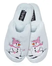 Women's Snowman Ski-Sons Hard Bottom Plush Slippers
