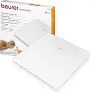Beurer GS 225 White Digital Glass Scale | Personal Scale with Invisible dot Matrix Display | Capacity of 180 kg