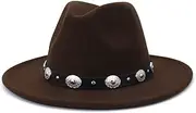 [Hcclijo] Women Hats Winter Wool Felt Jazz Fedora Hats Men Wide Brim Panama Trilby Cap