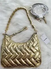 NWT Aldo Rolly Handbag Gold Chain Shoulder Strap & Crossbody Convertible Purse