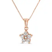 0.38 CT. T.W. Natural Diamond Flower Pendant in 14K Rose Gold