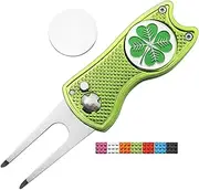 CoverMay Foldable Golf Divot Repair Tool and Golf Ball Markers Set