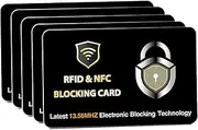 [SAITECH IT] RFID Blocking Cards Protect Your Entire Wallet, Purse, and Cards from NFC Contactless Theft Wallet for Men & Women-PL Black, Black, 5 Pcs Black, Rfid