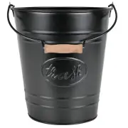 Autumn Alley Matte Black Metal Farmhouse Trash Can | 7L, 2 Gallon Trash Can