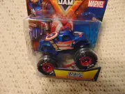 2024 MARVEL SERIES 1 CAPTAIN AMERICA SPIN MASTER Monster Jam TRUCK with FLAG