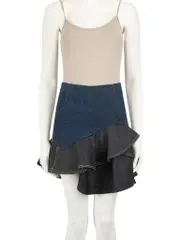 Two Tone Denim Ruffle Skirt