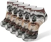 [LPSADGF] Adorable Schnauzer Socks Low Cut Ankle Sock Athletic Running Low Cut Socks Thin Soft Ankle Socks Unisex, White, One Size Short, White, One Size Short