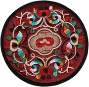CVBFDB Cloth Coaster Teapot Mat Table Mat Heat Insulation Mat Home Decoration National(Yellow)