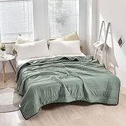 Nuvodreams Cooling Blanket Queen Size, NuvoDreams Cooling Comforter for Hot Sleepers, Silk Smooth Breathable & Lightweight Summer Cold Blanket for Home Bed Couch Office (Dark Green,M)