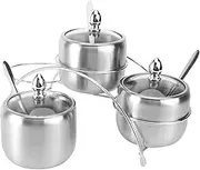 SHOWERORO 4/3 Compartment Condiment Spice Racks Stylish Condiment Container Set Container for Seasoning