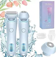 Dusk Razor for Women, The Glide Pro 3.0 Razor Dusk, Duskofficial Waterproof 2 in 1 Electric Shaver Razors for Women, Wet & Dry, Removable Head (Blue)