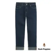 在飛比找momo購物網優惠-【Hush Puppies】男裝 長褲 反摺直筒牛仔褲(深藍
