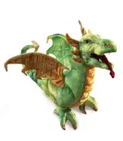 Folkmanis Wyvern Dragon Hand Puppet Green White