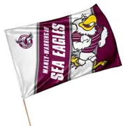 Manly Sea Eagles NRL Retro Mascot Game Day Flag * On a pole