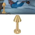 (Gold)LED Table Lamp 3W 3 Colors Stepless Dimming USB Rechargeable Cordless L
