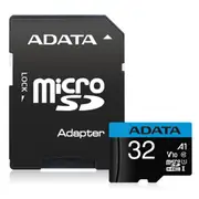 ADATA Premier microSDHC Memory Card - 32GB Includes SD Adapter - Read up to 100MB/s [AUSDH32GUICL10A1-RA1]