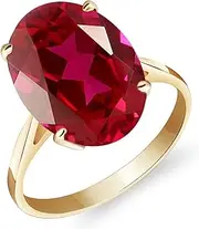 [Galaxy Gold GG] Galaxy Gold 18k Solid Yellow Gold Ring with 8.0 Carat Oval-Shaped Ruby-18K