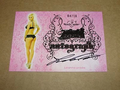 2015 Benchwarmer JULIANNA PRADA #43 Pink Archive Pewter Auto/10 PLAYBOY - Brazil