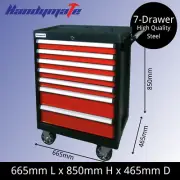 7 Drawer Heavy Duty Steel Mobile Toolbox Garage Workshop Tool Cart Trolley