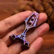 Handmade Titanium Alloy Meteorite Crater Bottle Opener Keychain Pendant EDC Tool