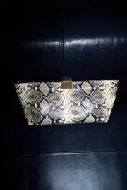 Poppy Snake Clutch in Cream - CAMILLA AND MARCÆ C&M