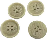 20pcs Buttons for Sewing Buttons 1 Inch Large Round Resin Button for Craft Women Men Children DIY Painting Handmade Repair Shirt Clothes Jacket Buttons, 4 Holes (Beige) ET1239