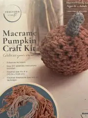 MACRAME Pumpkin Craft Kit by Freeform Craft 6” x 6” Brown Pumpkin **NEW**