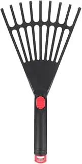 GANAZONO Small Gardening Rake - Leaf Rake for Outdoor & Flower Bed - Plastic Handle
