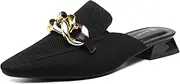 [NEWBELLA] Mousse Fit Women Flat Mules Commute Pointed Toe Mules Flats Slip On Slides Walking Shoes, Black, 11