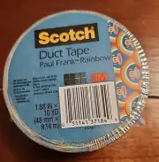 Scotch Paul Frank Rainbow Blue Monkey 3M Duct Tape Julius 2012 -10 Yards- New!