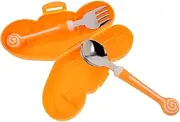 NOLITOY Stainless Steel Kids Cutlery Set Toddler Fork Spoon Set with Portable Case Lollipop Design for Mealtime Fun