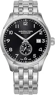 [Hamilton] H42515135 Men's Watch, Jazzmaster Small Second Auto, Black Dial, Stainless Steel, Sapphire Crystal, Automatic Winding, Water Resistant to 5 ATM, 1.5 inches (39.5 mm), Swiss Watch, Black,