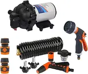Washdown Deck Wash Pump Kit 75 PSI 12V 6.6GMP for Rv Boat Marine Yacht Caravan (BLACK)