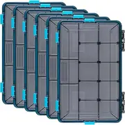 Wonderjune Fishing Tackle Boxes Waterproof 3600 Tackle Trays with Removable Dividers Plastic Storage Organizer Bait Vault Camouflage Box for Freshwater Saltwater