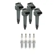 NGK 4 Ignition Coil 4 Ruthenium Spark Plugs Kit For Camry Highlander RAV4 L4 (for: Toyota)