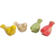 4pc LVD Coloured Birds Ceramic Figurine Home/Garden Ornament Decor 9cm