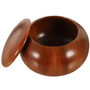 Solid Wood Chess Box Board Game Storage Bowl Jar Container for Go