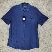 Construct Shirt Mens Small Blue Short Sleeve Button Up *NWT*