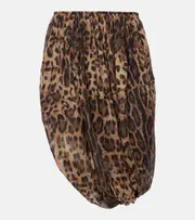 [Jacques Wei] Jacques Wei Leopard-print chiffon midi skirt AU 10 brown