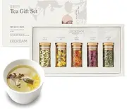 [KKOKDAM] Lovely Tea Gift Set Variety Pack - Mothers Day Tea Set, Loose Leaf Tea Set for Mothers Day, Blooming Tea Flowers, Korean Tea Set, Unique Tea Gifts, Fancy Tea Sets, Korean Gift Set - 5 Count