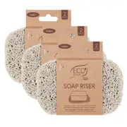3x Eco Basics Soap Riser/Dish Elevator Holder Storage Bath/Sink Organiser Pebble