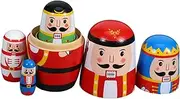 HOLIDYOYO 1 Set Christmas Nutcracker Nesting Dolls Russian Doll Ornaments for Home Decor Safe and Craft Present