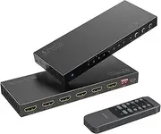 4K 60Hz HDMI Matrix 4x2, PORTTA 4 in 2 Out Switch Splitter with ARC, Toslink 3.5mm Audio Extractor,16 EDID Modes, 4K Downscale, and IR Remote Support HDMI 2.0b HDCP 2.3/2.2 HDR 3D