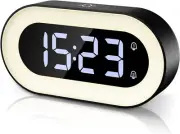Digital Alarm Clock, LED Clock Electronic Desktop Clock with Temperature