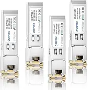 4Pack 10GBASE-T Module, SFP+ to RJ45 Copper Mini-GBIC Transceiver for Cisco SFP-10G-T-S, Ubiquiti UF-RJ45-10G , Netgear, Mikrotik, D-Link, Supermicro, Linksys, CAT6A/CAT7, up to 30M