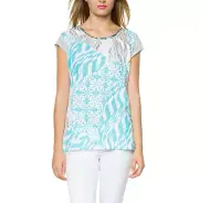 NWT CUSTO BARCELONA ALYN BLUE S/S Shirt / Top NEW - HARD TO FIND SM MIXED MEDIA
