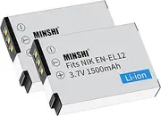 EN-EL12 Battery Compatible with Nikon COOLPIX S9500 (2 Pack) 3.7V 1500mAh High Efficiency Battery