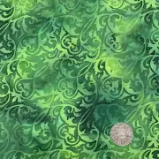 Quilting Fabric Batik Green Patchwork Applique Quilt 1/2 Metre