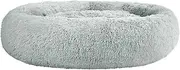 Pet Bed Dog Cat 110cm Calming Extra Large Soft Plush Light Grey Cozy Comfort